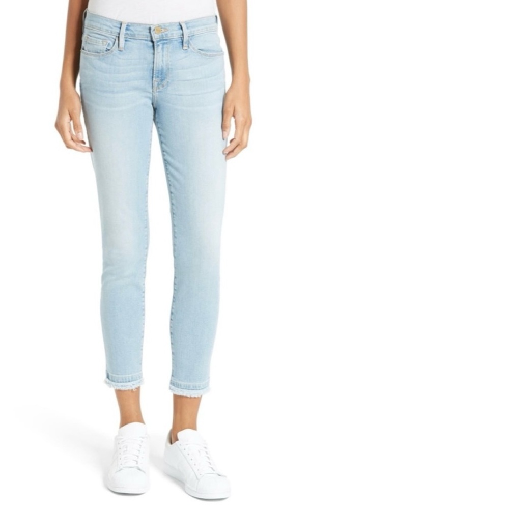 Frame Denim Blue Cropped Ankle Jeans